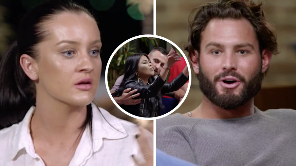 The biggest scandal of Married At First Sight came to an explosive blow during tonight’s episode when Sam admitted to having an affair with Ines. Photo: Channel Nine