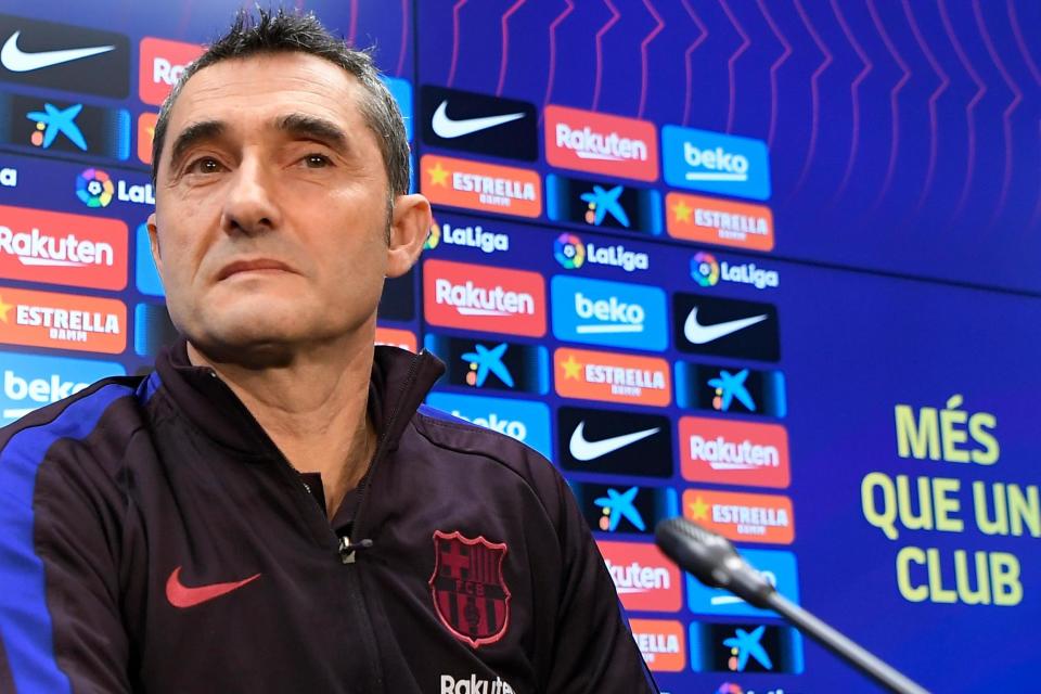 Back soon? Former Barcelona coach Ernesto Valverde is reportedly in the running to become Valencia's coach (AFP via Getty Images/Lluis Gene)