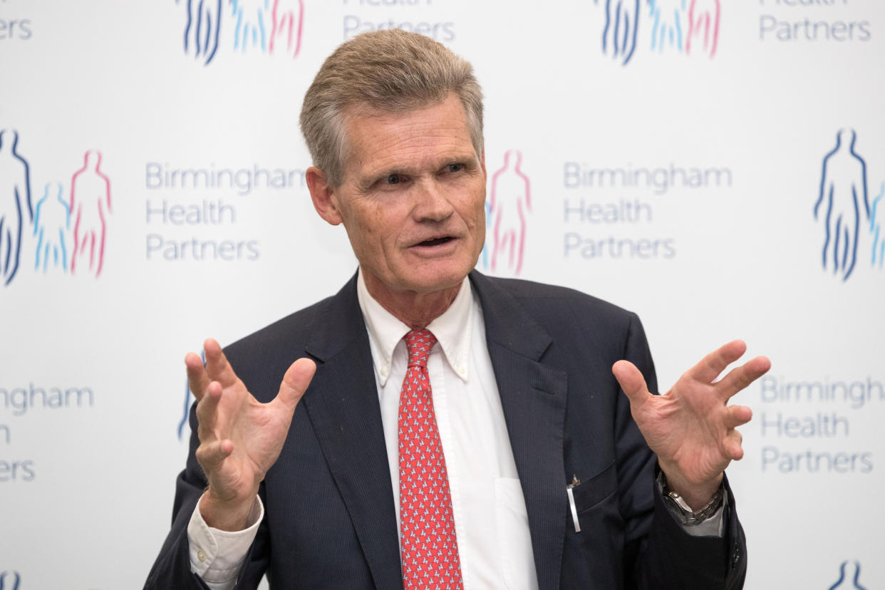 Reguis Professor of Medicine at the University of Oxford Sir John Bell speaks at the launch of the life sciences industrial strategy at the University of Birmingham's Institute of Translational Medicine, in Birmingham.