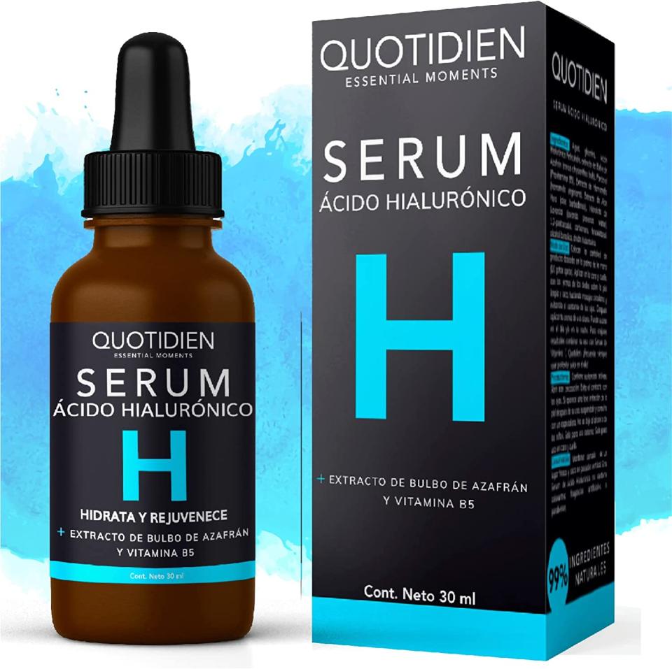 Serum Ácido Hialurónico Facial + Vitamina B5 + Extracto de Bulbo de Azafrán | 99% Ingredientes Naturales | Hidratación Intensa | Reafirma y Tonifica tu Piel /Amazon.com.mx