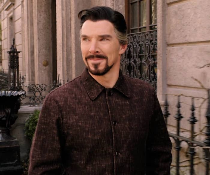 doctor strange smiling outside