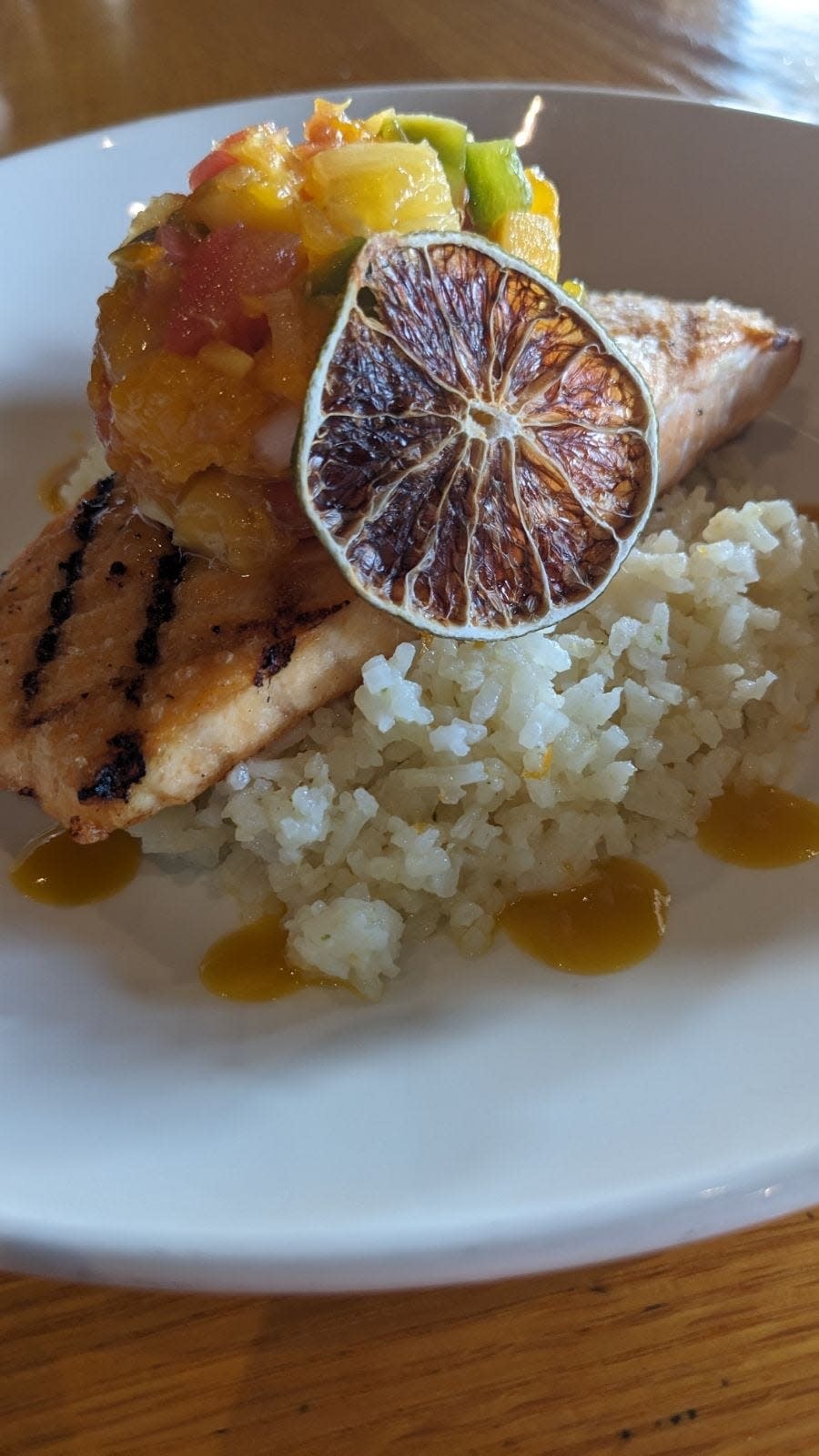 Mango Salmon.at Shakespeare's Restaurant & Pub in North Sewickley Township.