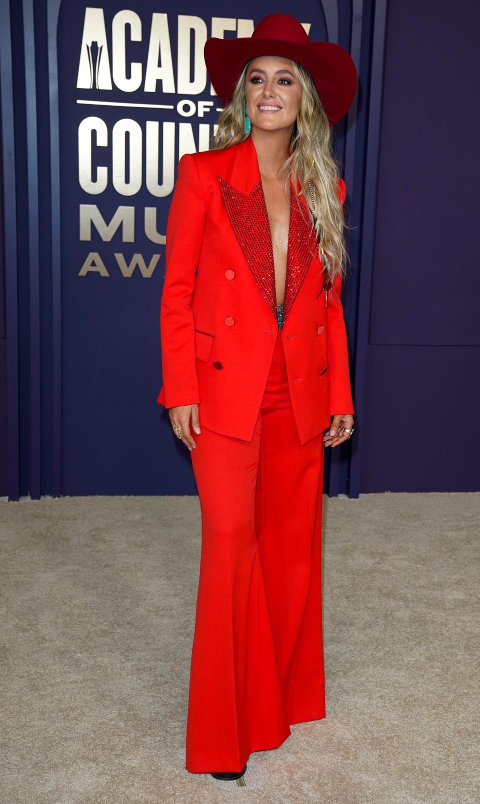 Lainey WIlson walks the carpet at the 59th ACM Awards at the Ford Center at the Star in Frisco, Texas, Thursday, May 16, 2024.