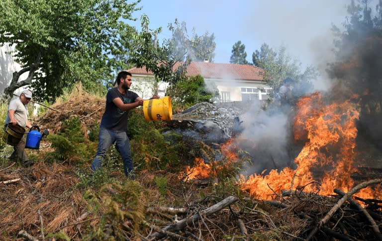 Many locals have used buckets trying to extinguish the wildfire