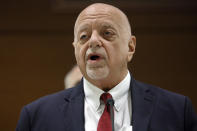 Florida Election Crimes and Security Office Director Peter Antonacci speaks during a news conference at the Broward County Courthouse in Fort Lauderdale, Fla. on Thursday, Aug. 18, 2022. Florida Gov. Ron DeSantis on Thursday announced criminal charges against 20 people for illegally voting in 2020, the first major public move from the Republican's new election police unit. (Amy Beth Bennett/South Florida Sun-Sentinel via AP)