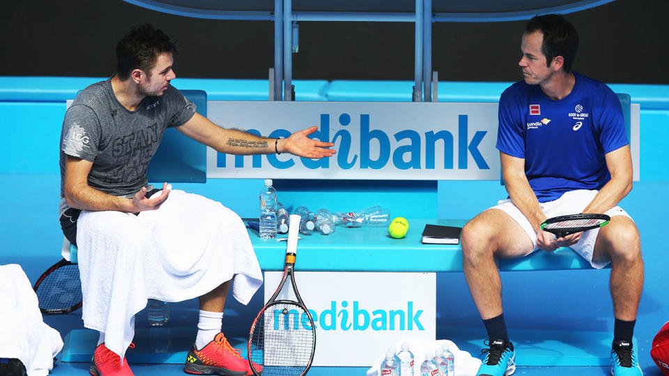 Stan Wawrinka and Magnus Norman, pictured here at the 2017 Australian Open.