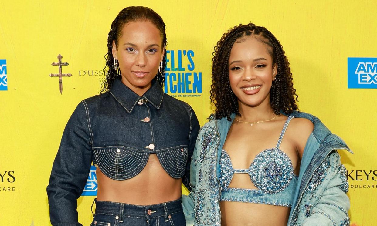 <span>Alicia Keys and Maleah Joi Moon attend Hell's Kitchen Broadway opening.</span><span>Photograph: Jason Mendez/Getty Images</span>