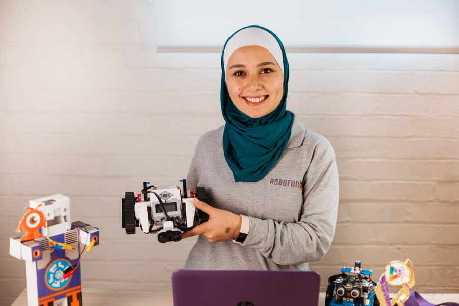 Lina Qasem has launched a successful robotics school. Image: Supplied