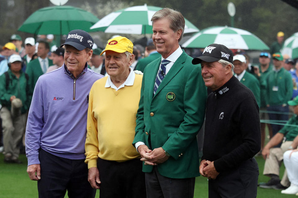 Jack Nicklaus, Tom Watson and Gary Player at the 2022 Masters