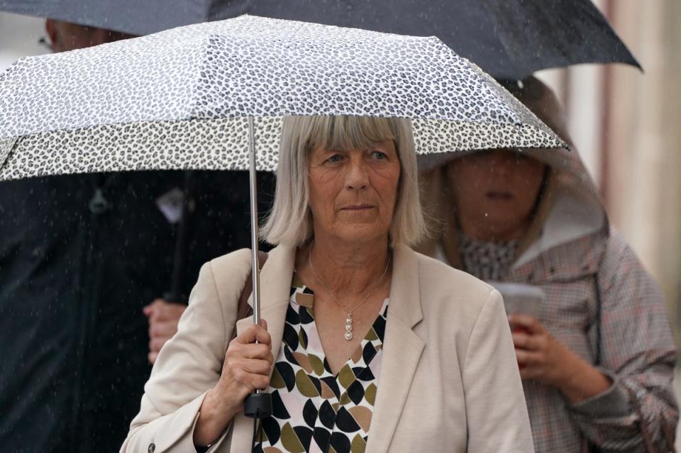 Jane Midgley, mother of victim Simon Midgley arriving at Paisley Sheriff Court for the fatal accident inquiry into the Cameron House Hotel fire (Andrew Milligan/PA) (PA Wire)