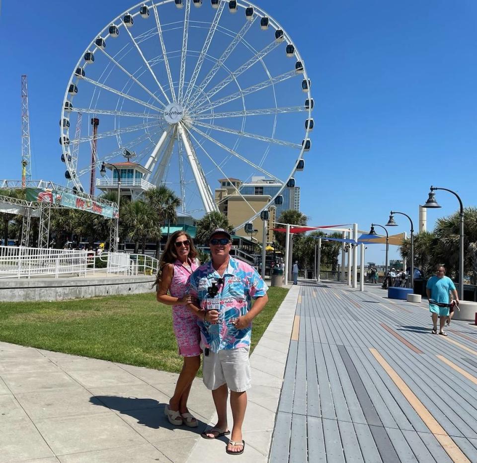 Tierney and Brian Boone show off the Boardwalk in downtown Myrtle Beach for their latest YouTube video. Their channel, Beachin with the Boones, focuses on the best things about the Grand Strand.