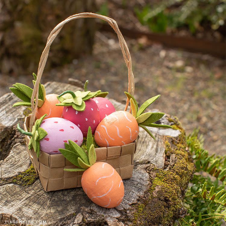 egg painting techniques carrot and strawberry eggs