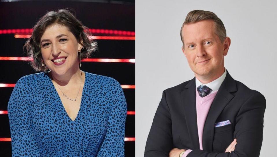 Mayim Bialik and Ken Jennings  / Credit: Getty