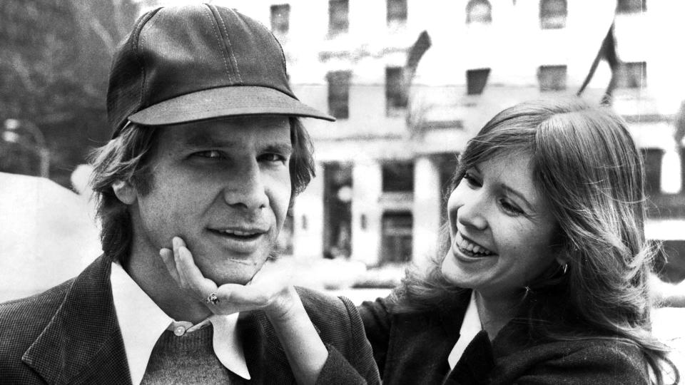 Carrie Fisher and Harrison Ford