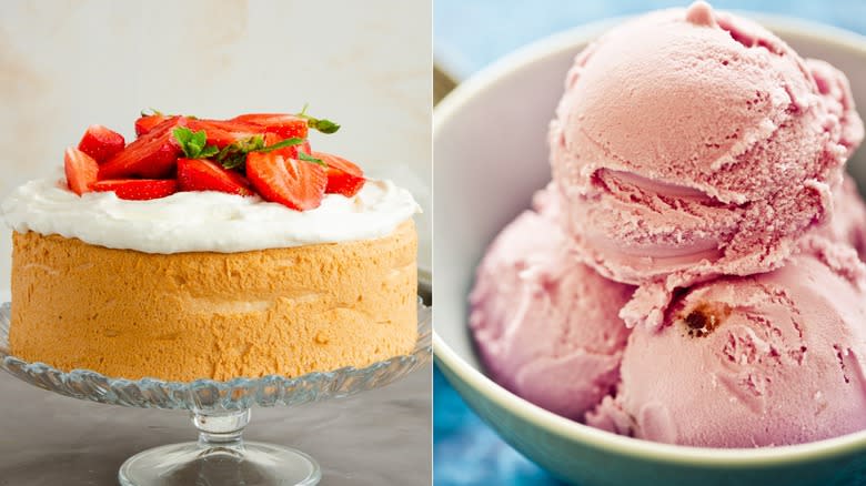 Angel food cake strawberry ice cream