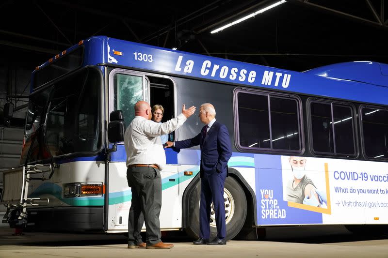 U.S. President Biden visits Municipal Transit Utility in La Crosse