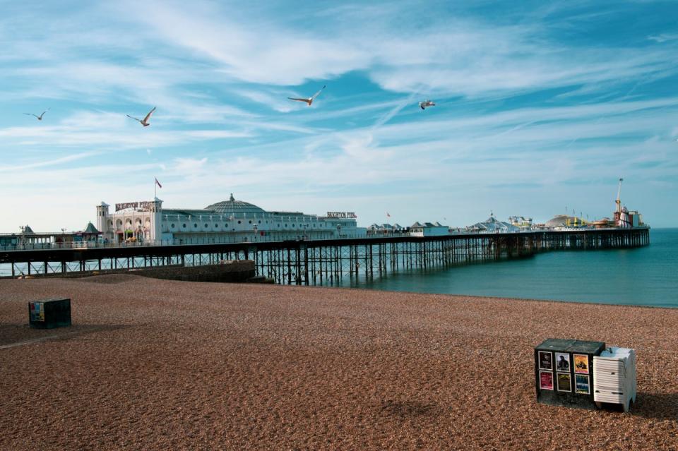 Brighton Beach has a Blue Flag status but experienced 45 sewage overspills last year (Getty Images)