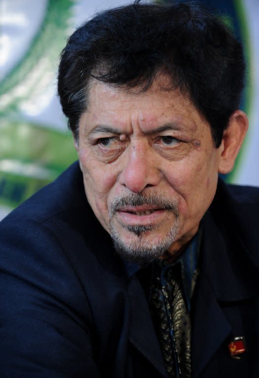 Nur Misuari, founding chairman of the Muslim separatist insurgent movement in the Philippines, pictured March 5, 2013. His followers arrived in the city by boat at dawn, triggering clashes that left one soldier dead and six wounded