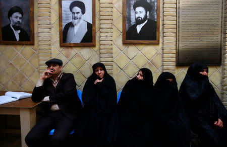 Iranian pilgrims are seen at the former home of the late Ayatollah Ruhollah Khomeini, in Najaf, Iraq February 9, 2019. Picture taken February 9, 2019. REUTERS/Alaa al-Marjani