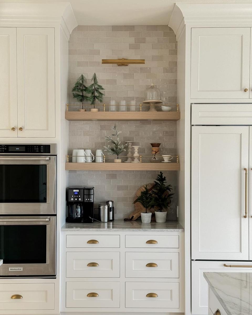 Kitchen with white cabinets