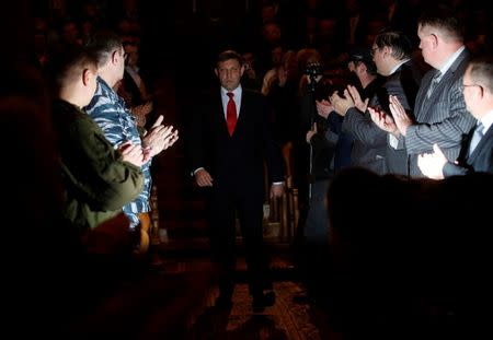 Alexander Zakharchenko, separatist leader of the self-proclaimed Donetsk People's Republic, walks as he attends the inauguration ceremony at a theatre in Donetsk, eastern Ukraine, November 4, 2014. REUTERS/Maxim Zmeyev