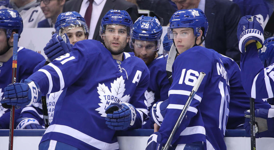 Tavares, left, and Marner thrived together last season. (Tom Szczerbowski-USA TODAY Sports)