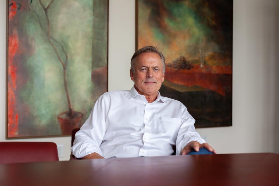 Best-selling author John Grisham at his office in Charlottesville, Va., Oct. 11, 2021. (Donald Johnson/The New York Times)