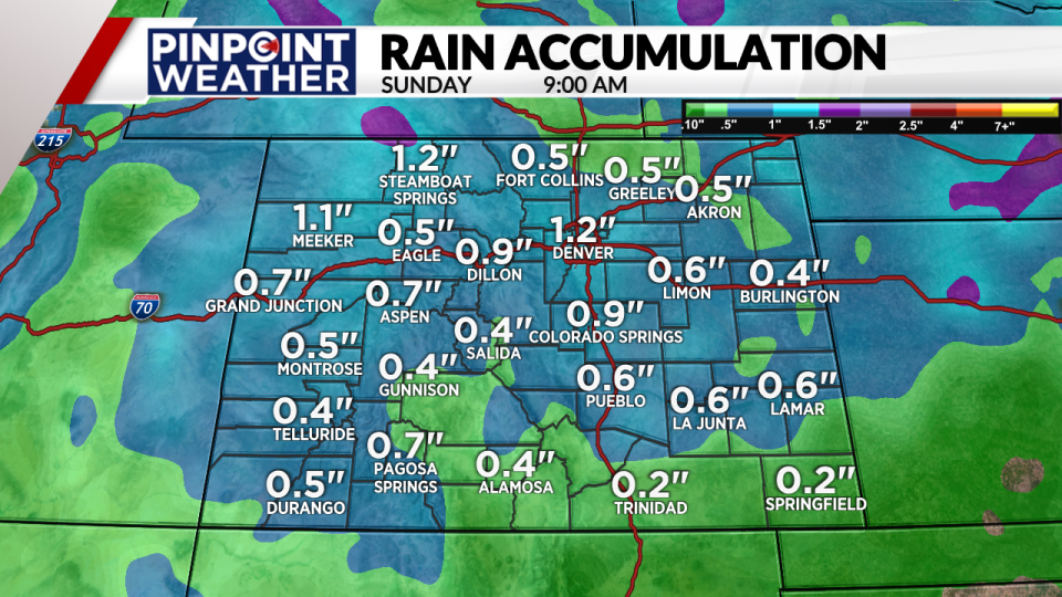 Pinpoint Weather: Rain accumulation by April 28