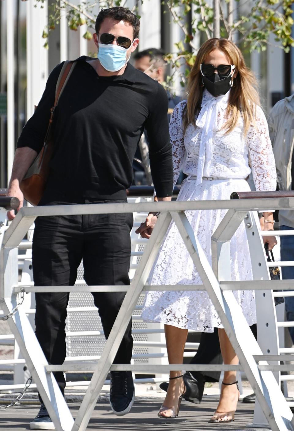 Ben Affleck and Jennifer Lopez arrive at the 78th Venice International Film Festival