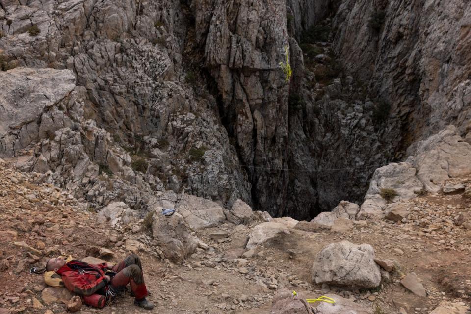 The mouth of the Morca cave system in Turkey (REUTERS)