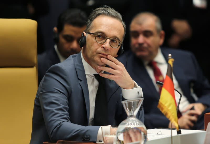 German Foreign Minister Heiko Maas attends a meeting with foreign Ministers and officials from countries neighbouring Libya to discuss the conflict in Libya, in Algiers