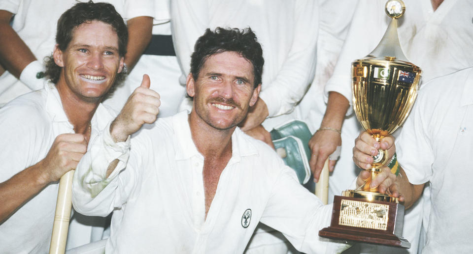 Allan Border captained Australia to Cricket World Cup glory in 1987. Pic: Getty