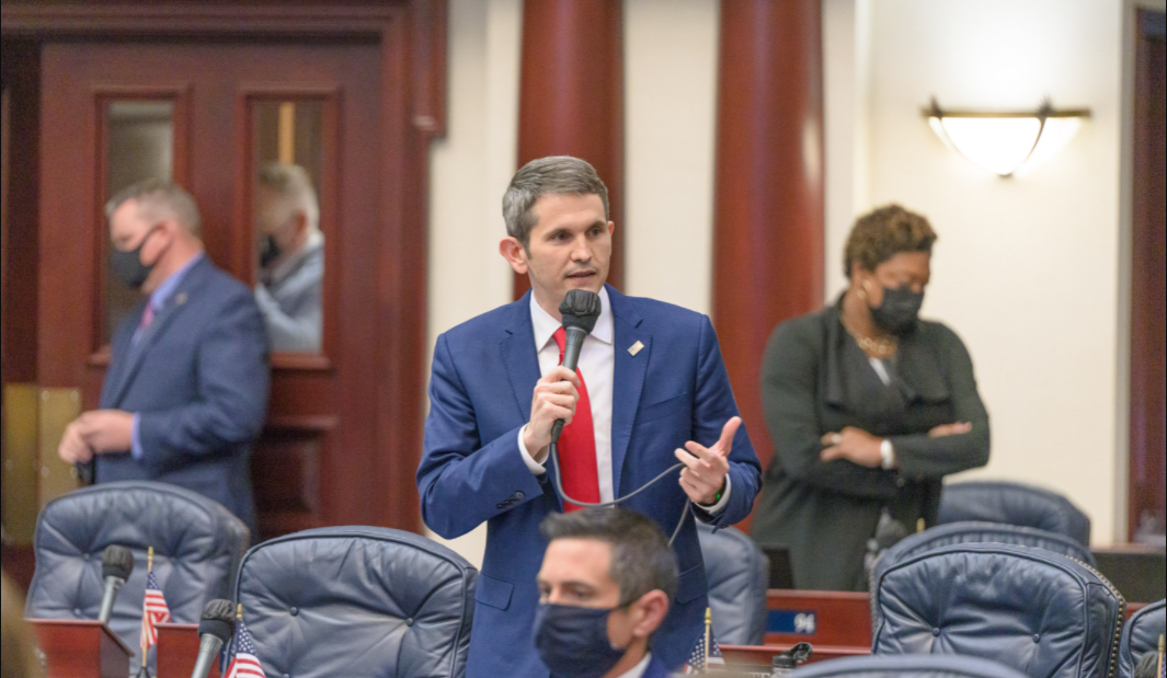 Florida state Rep. Jason Fischer, shown speaking on the House floor, announced Tuesday he is ending his bid for Congress in a district covering part of Duval County and all of Nassau and Clay counties.