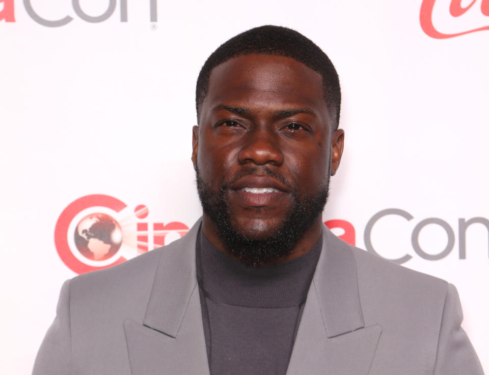 LAS VEGAS, NEVADA - APRIL 04: Recipient of the "International Star of the Year" award actor and comedian Kevin Hart attends the CinemaCon Big Screen Achievement Awards at Omnia Nightclub at Caesars Palace on April 04, 2019 in Las Vegas, Nevada. CinemaCon is the official convention of the National Association of Theatre Owners. (Photo by Gabe Ginsberg/WireImage)