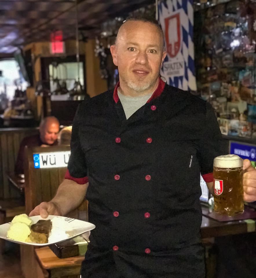Haus Heidelberg, a German restaurant at the intersection of Greenville Highway and Joel Wright Drive, will not have to relocate, thanks to a change in plans for a project by the North Carolina Department of Transportation. Owner Helge Gresser is seen here at the restaurant.