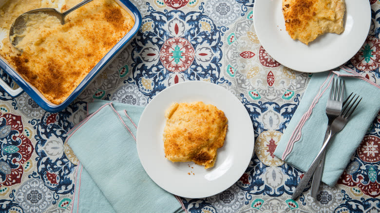 grits casserole served on table