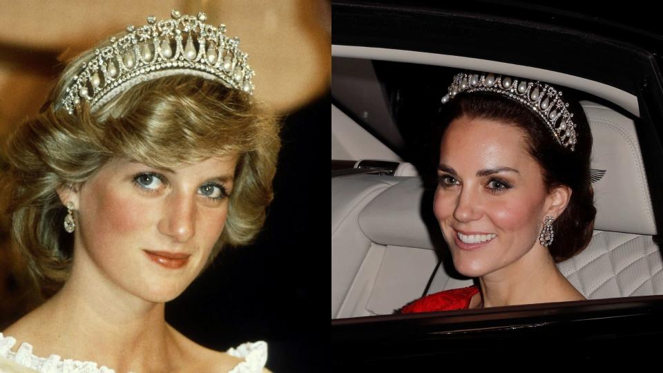 <p> Although the Cambridge Lover&apos;s Knot Tiara is understood to be one of Queen Elizabeth&#x2019;s tiaras, it&#x2019;s other royals who have perhaps become more closely associated with it in recent years. The late Princess Diana was often pictured wearing this beautiful creation and her daughter-in-law the Duchess of Cambridge stepped out in the Cambridge Lover&apos;s Knot Tiara for a&#xA0;Buckingham Palace&#xA0;reception in 2015 as well as several times since.&#xA0; </p> <p> The connection between the two wearers is very special and the piece itself is likely also an incredibly sentimental piece for the monarch. Like so many of Her Majesty&apos;s iconic tiaras, the Lover&#x2019;s Knot Tiara was reportedly one of Queen Mary&apos;s.&#xA0; </p> <p> Town&amp;Country&#xA0;reports that it was crafted in 1914 from pearls and diamonds owned by her family and it was supposedly designed in the style of the original Lover&#x2019;s Knot Tiara owned by Queen Mary&#x2019;s grandmother. With so many royal women associated with the Cambridge Lover&apos;s Knot Tiara, it likely holds many precious memories for Her Majesty. </p>