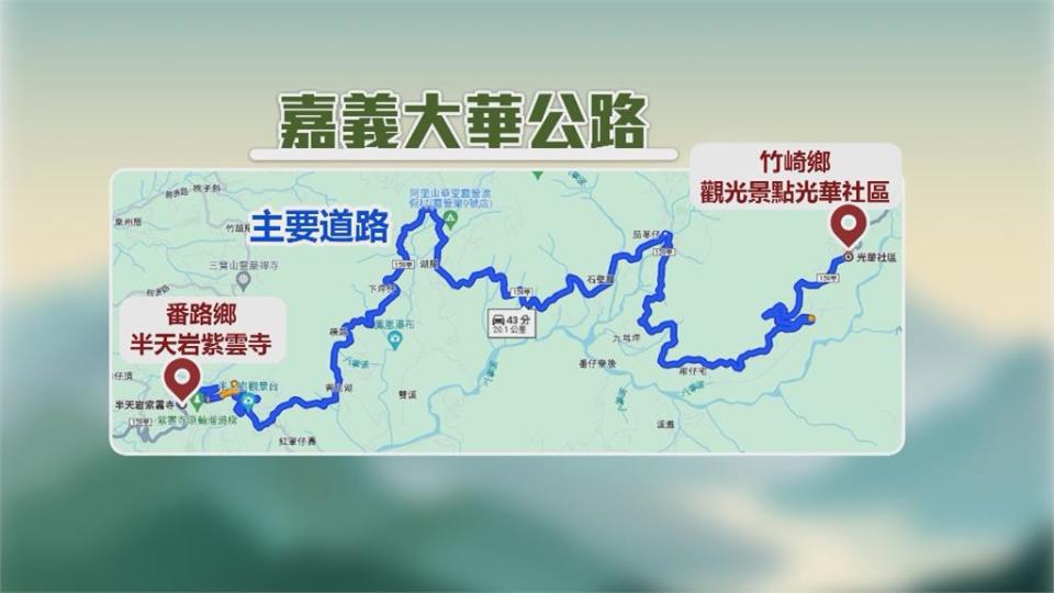 連日降雨嘉義大華公路險象環生　剛出隧道山波滾落「超大石塊」