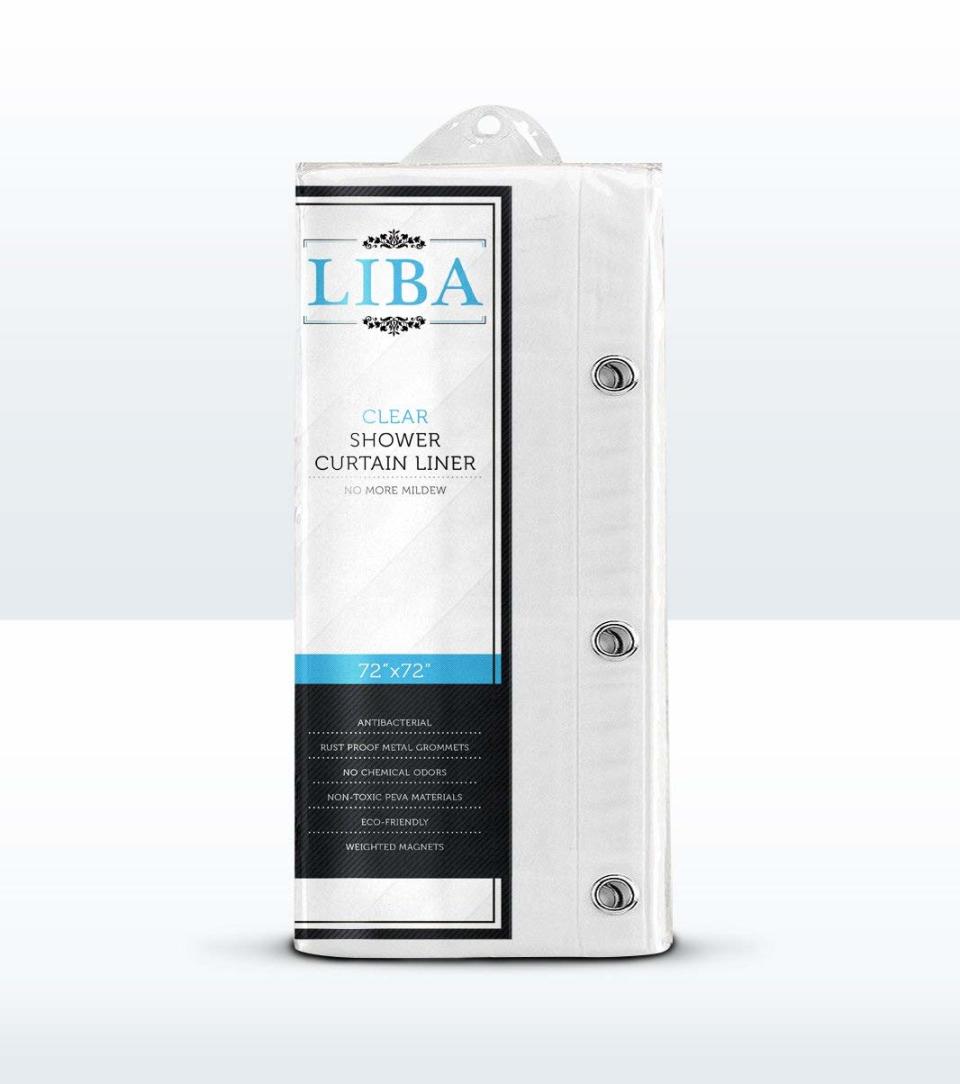 Liba Mildew Resistant Antibacterial PEVA Shower Liner (Photo: Amazon)