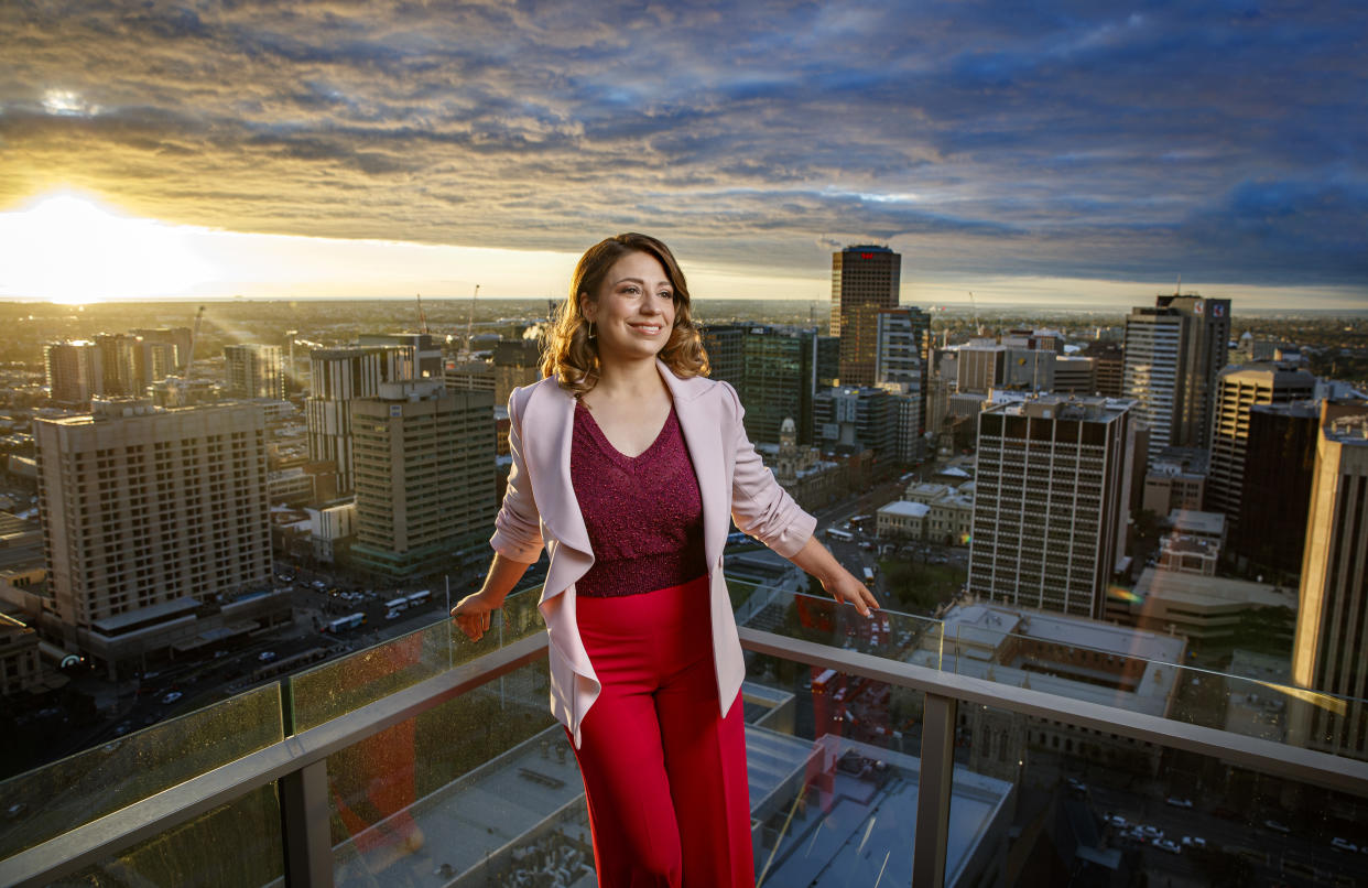 AUGUST 13, 2019: ADELAIDE, SA - (EUROPE AND AUSTRALASIA OUT) Finnish Conductor Dalia Stasevska poses during a photo shoot in Adelaide, South Australia. (Photo by Matt Turner / Newspix via Getty Images)