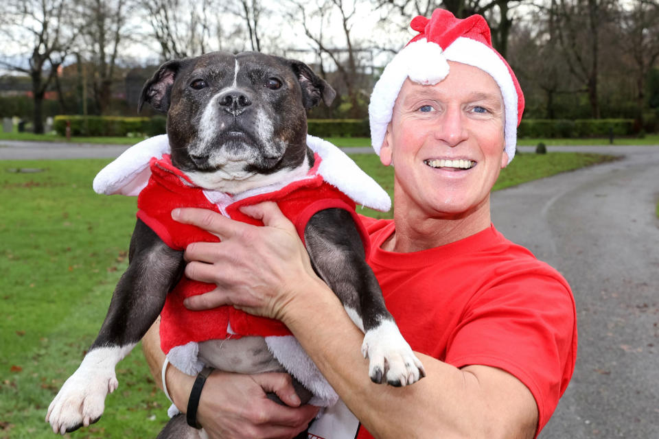 Mr Welsh described his pooch as the ultimate Christmas companion. Source: Caters