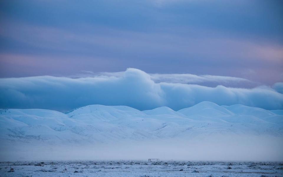 Heavy overnight snow turned the California Valley and Temblor Range near the Carrizo Plain into a scene that looks more like the Arctic than San Luis Obispo County on Saturday, Feb. 25, 2023.