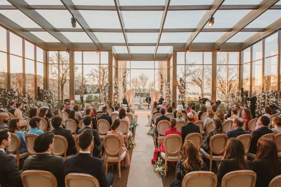 A general view of The Royal Wedding of Princess Iman Bint Abdullah II and Jameel Alexander Thermiotis on March 12, 2023 in Amman, Jordan<span class="copyright">Royal Hashemite Court —Handout/Anadolu Agency via Getty Images</span>