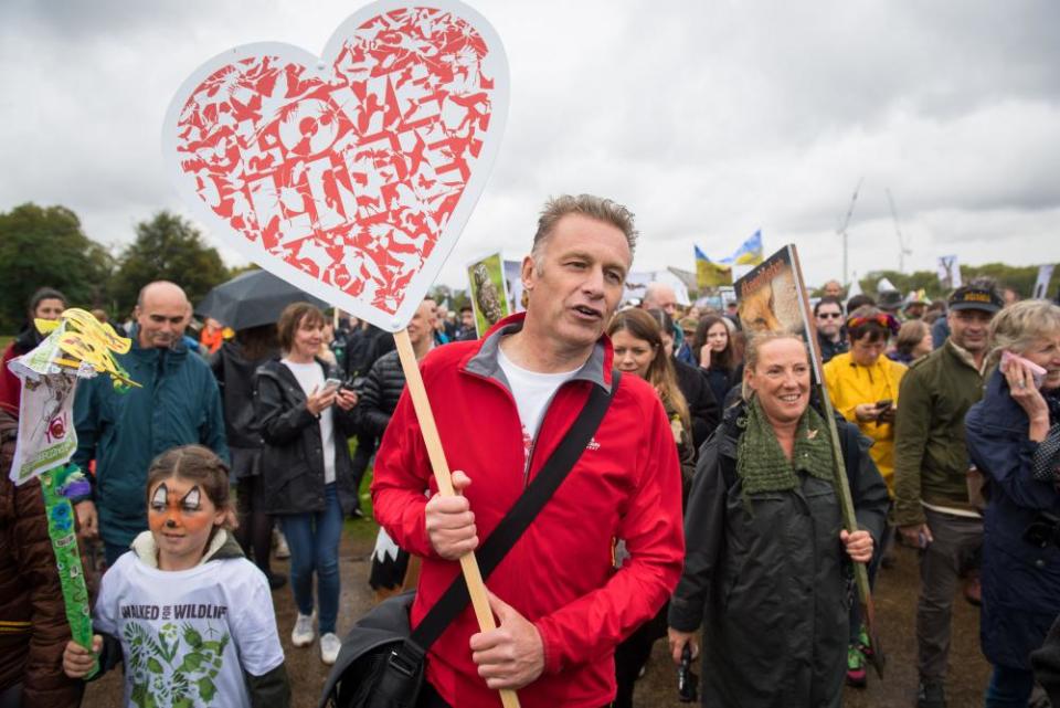 Chris Packham on the walk for wildlife in 2018.