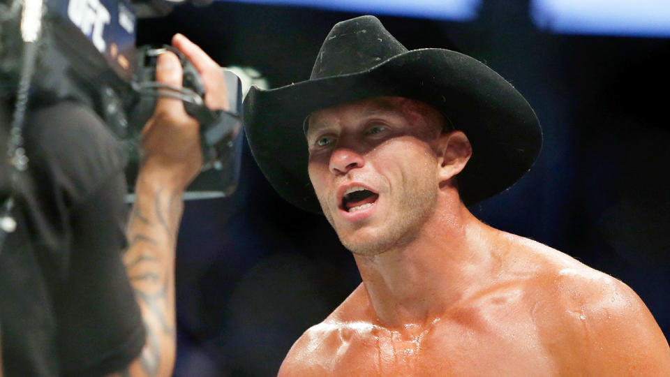 Pictured here, Donald 'Cowboy' Cerrone will fight Conor McGregor at UFC 246 in January.