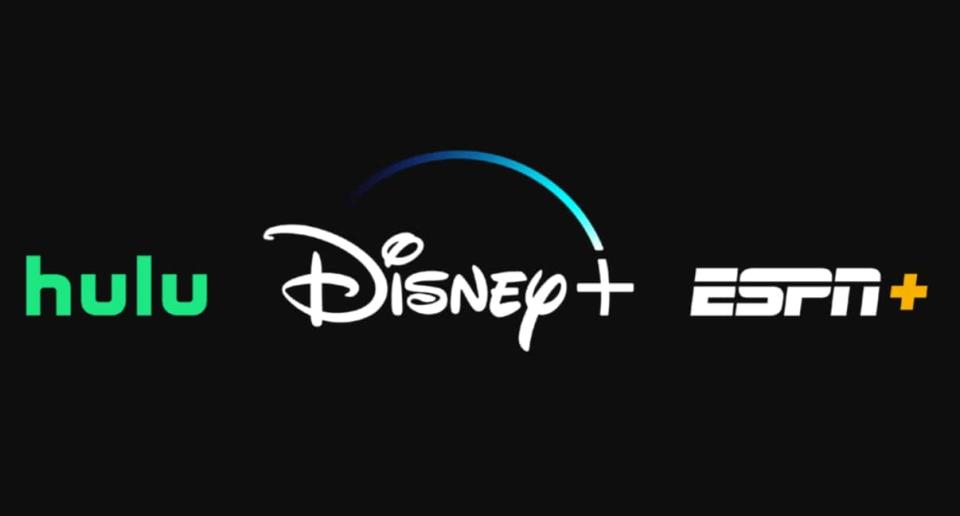 best streaming services - Hulu, Disney+ and ESPN+ logos