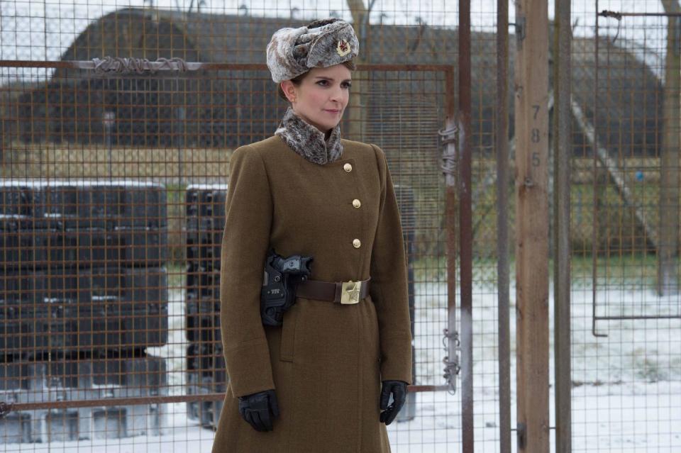 This image released by Disney shows Tina Fey in a scene from "Muppets Most Wanted." (AP Photo/Disney Enterprises, Inc., Jay Maidment)