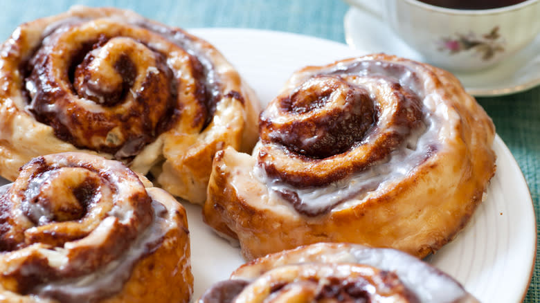 Cinnamon rolls on plate