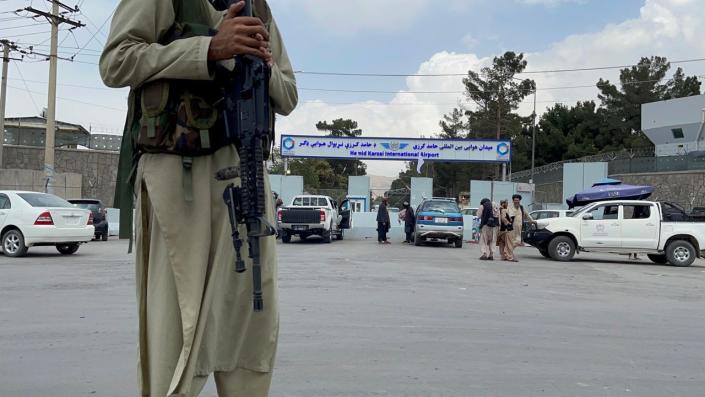 Taliban take control of Hamid Karzai International Airport after the completion of the U.S. withdrawal from Afghanistan, in Kabul, Afghanistan on August 31, 2021. (Haroon Sabawoon/Anadolu Agency via Getty Images)