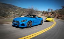 <p>After nearly a decade spent with a folding aluminum roof, the BMW Z4 returns to the Z car's roots as a softtop convertible and a coupe. Until the 382-hp Z4 M40i arrives later this year, BMW's sole offering is this sDrive30i, which drives its rear wheels with a 255-hp turbocharged 2.0-liter inline-four lashed to an eight-speed automatic. Pricing starts at $50,695 and swells quickly.</p>